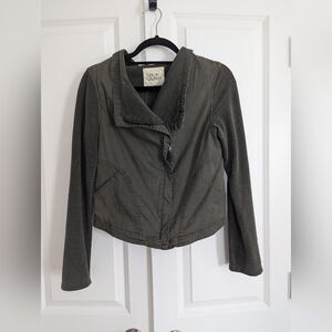 Thread and supply army green crop jacket